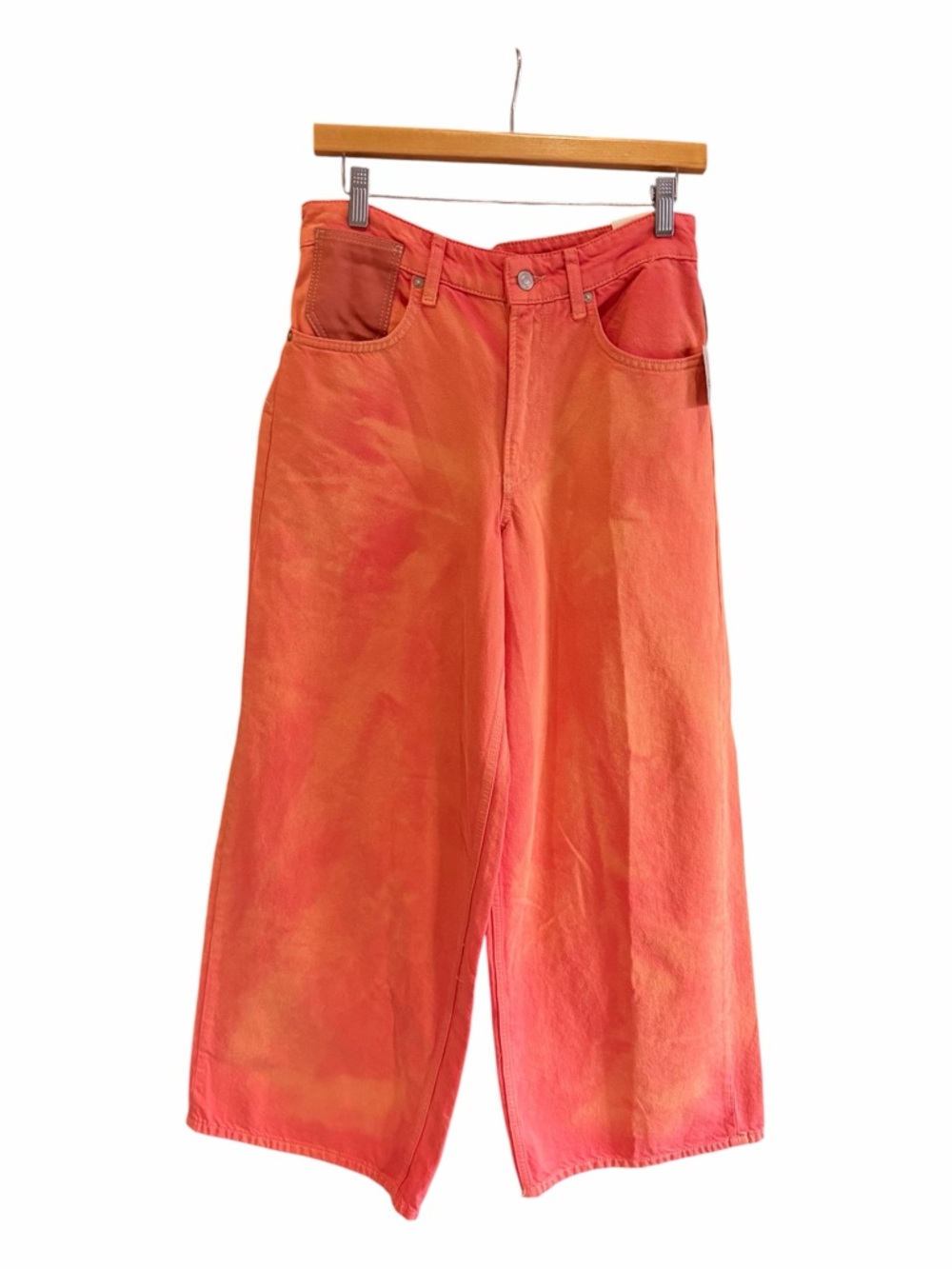 NWT FREE PEOPLE WE THE FREE Waterfalls Baggy Wide Leg Jeans Oklahoma Sun 27 - Picture 4 of 15